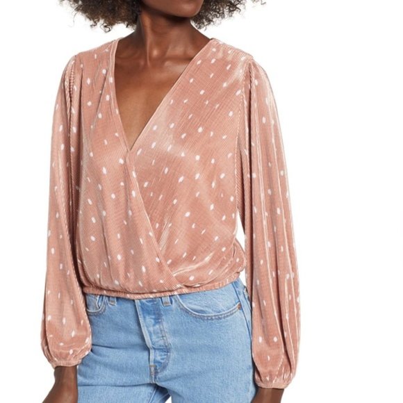Astr Tops - ASTR The Label Rose Gold Ribbed Crop Top